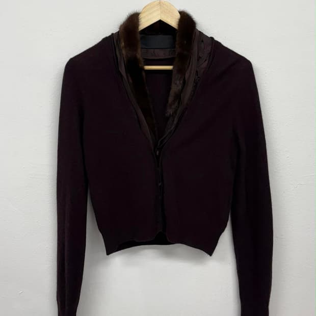 [90] 오브제 밍크 실크 니트 가디건