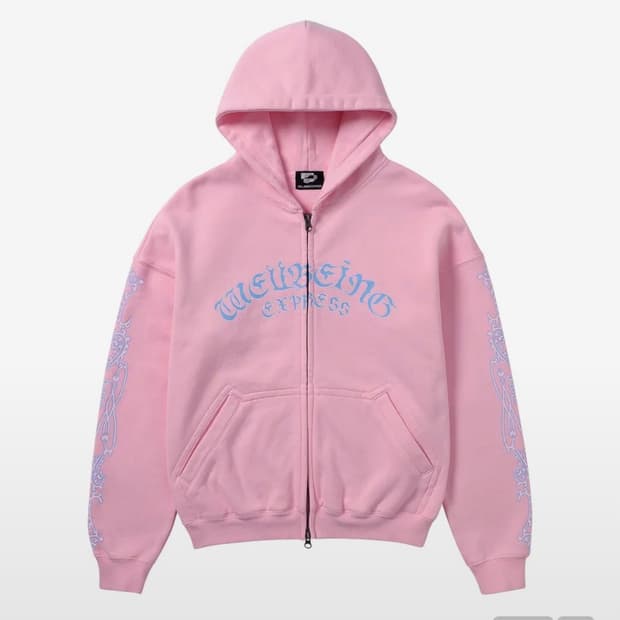 웰빙익스프레스 팬시 후디 후드집업 핑크