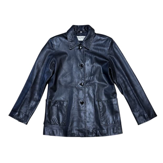 90's balmain leather stitch jacket