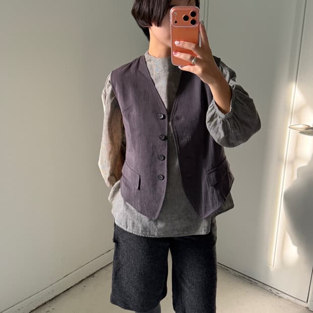 일본빈티지 차콜그레이 베스트 