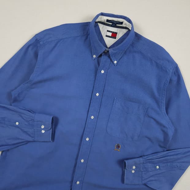 2XL(110) 타미 힐피거 헤비셔츠 블루