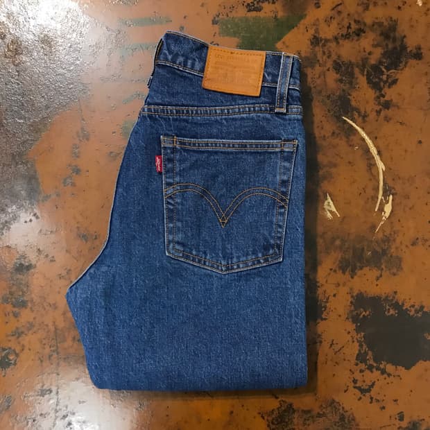 리바이스 502 중청 컷오프 데님 팬츠 허리 26 사이즈