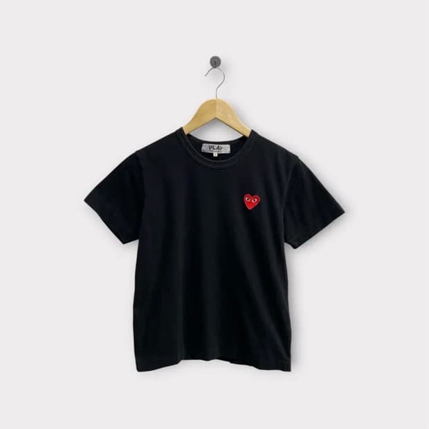 꼼데가르송 플레이 블랙 티셔츠 S