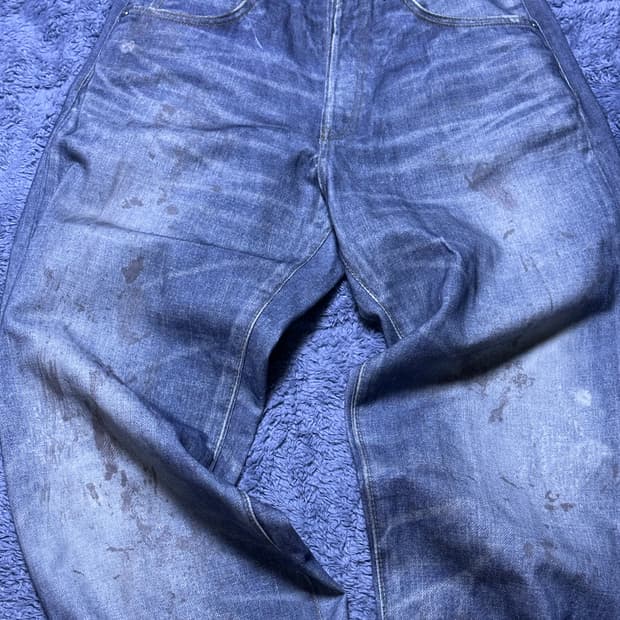 (30) 자라 배기핏 프린팅 데님팬츠