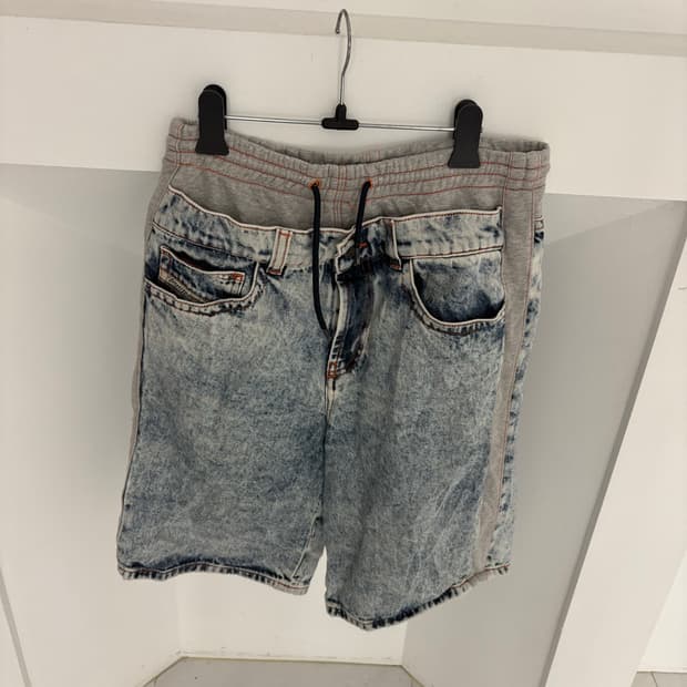 diesel denim banding half-pants