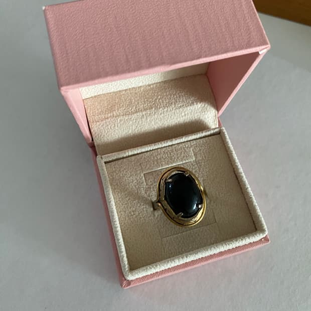 빈티지 블랙 스톤 반지