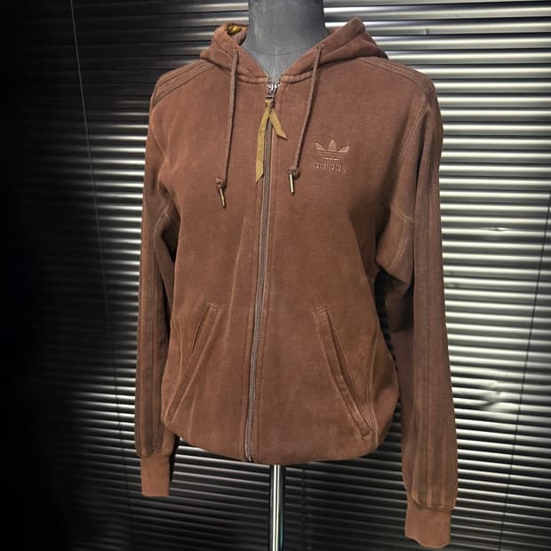 아디다스 초코 브라운 스웻 후드 집업 갸루 로리걸 너드 하구미 져지 트랙