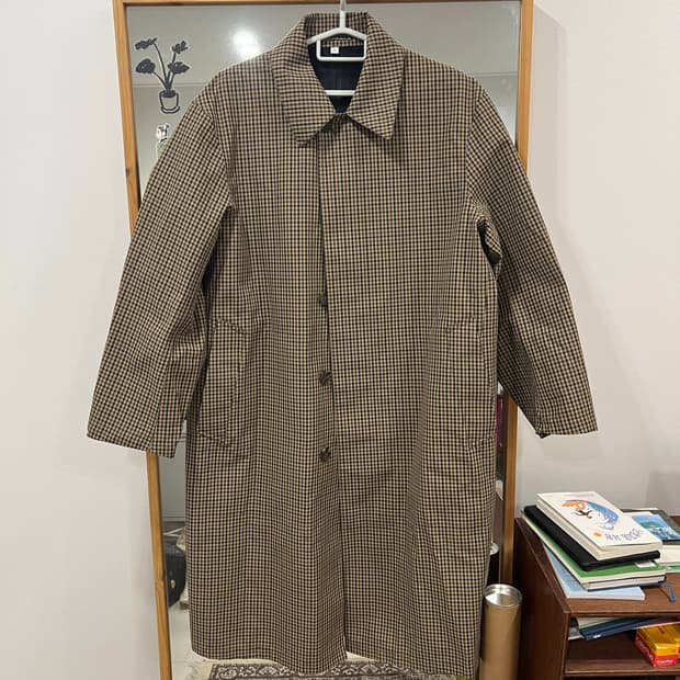 유니클로 U 체크 코트 L사이즈