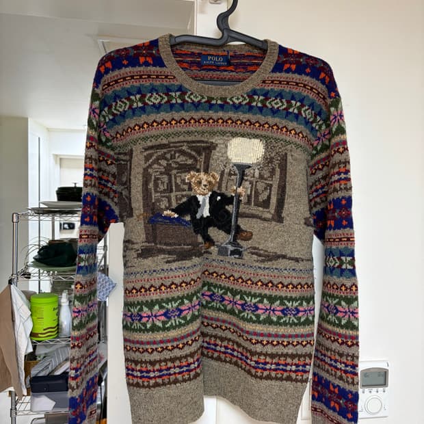 폴로 랄프로렌 댄싱베어 페어아일 니트 m
