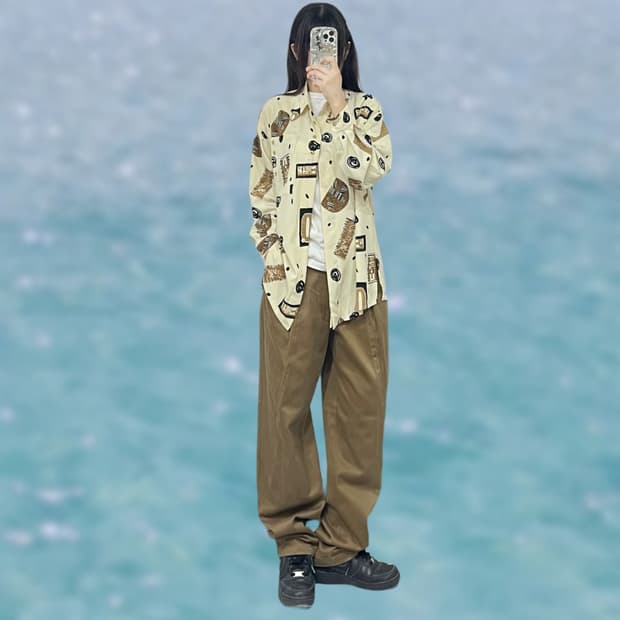 에스닉 패턴 블라우스