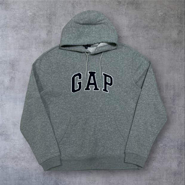 GAP 스펠아웃 빅로고 그레이 후드티