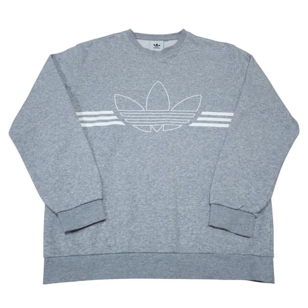 아디다스 빅로고 그레이 기모 맨투맨