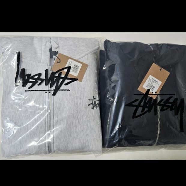 스투시 베이직로고 기모 후드집업 2컬러 