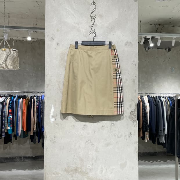 버버리 베이지 노바체크 도킹 랩 하프 팬츠