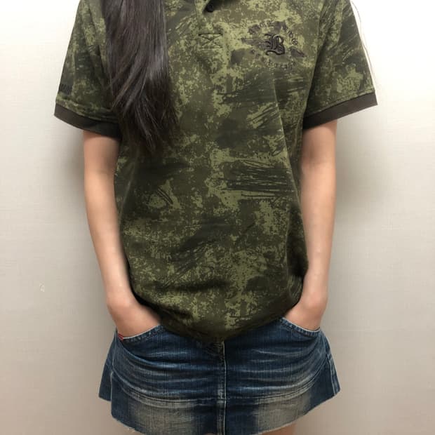 빈티지 버커루 딥 카키 티셔츠