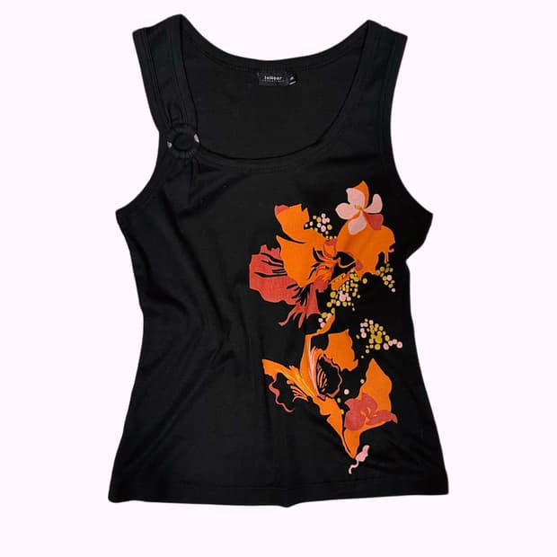 flower printing ring sleeveless