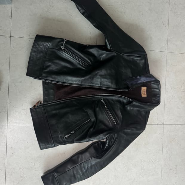 리얼 시몬스 중홀랜드 가죽 자켓 XL 말가죽