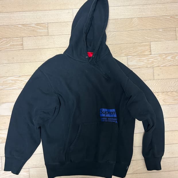 슈프림 x 꼼데가르송 준야 와타나베 맨 후드 스웨트셔츠 블랙 L