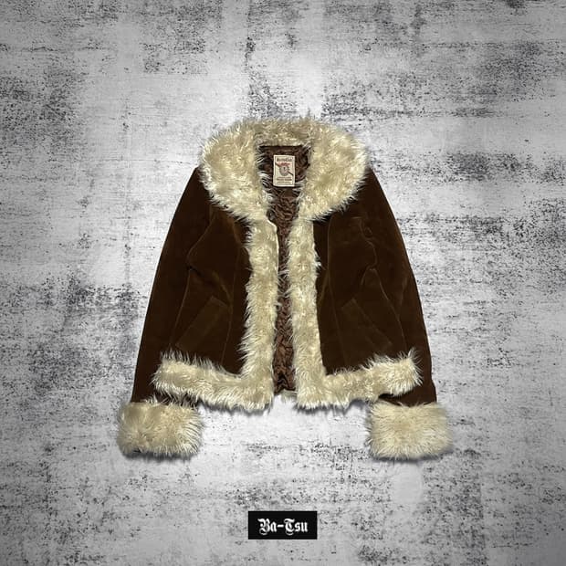 (ba-tsu) 00s suede fur hood jacket 