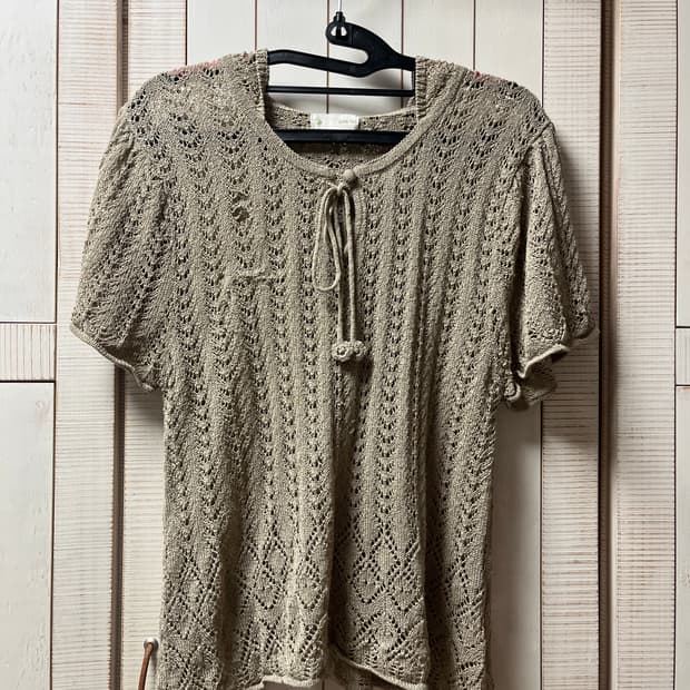 모리걸 반팔니트 하구미 그물반팔니트