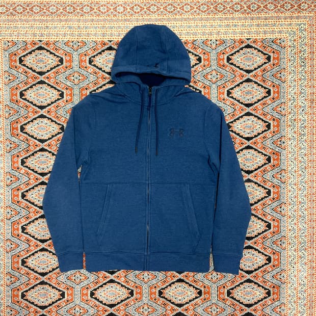 언더아머 블루 기모 후드집업 여성S