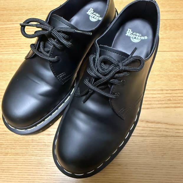 250 UK6) 닥터마틴 1461 Ws 화이트 스티치 구두 