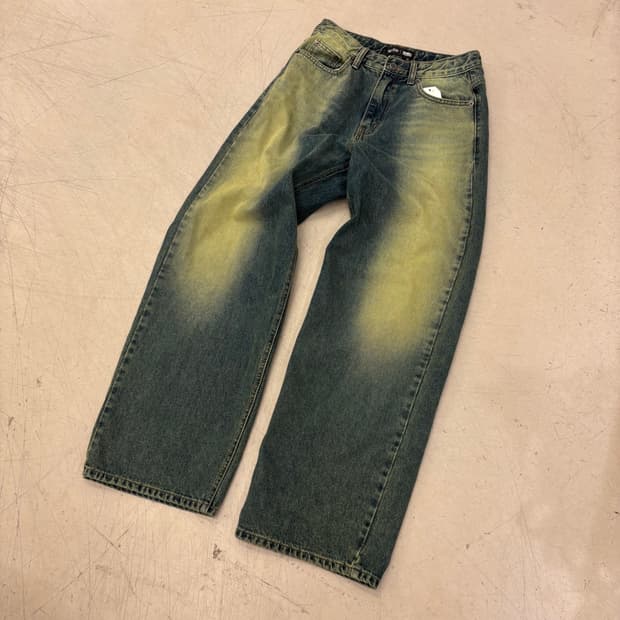 빈티지 워싱 와이드 데님 팬츠