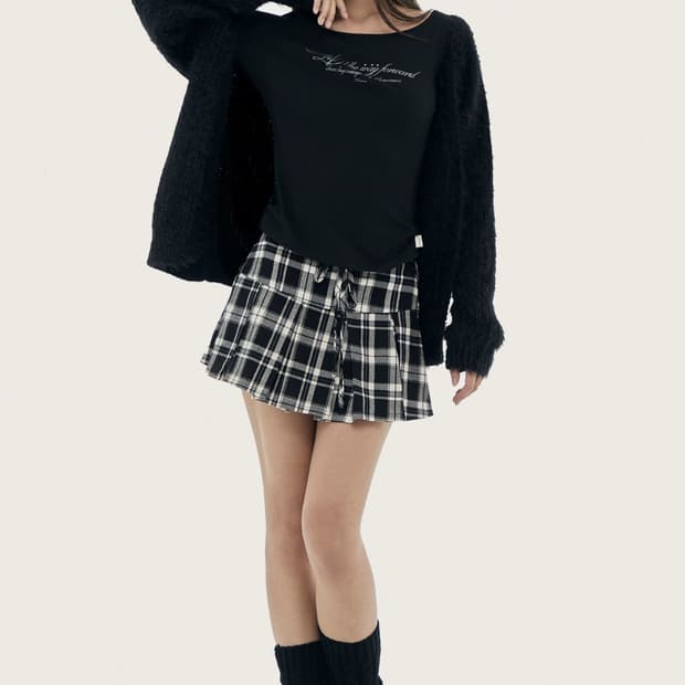클리시어 슈가플럼 헤어리 가디건 블랙