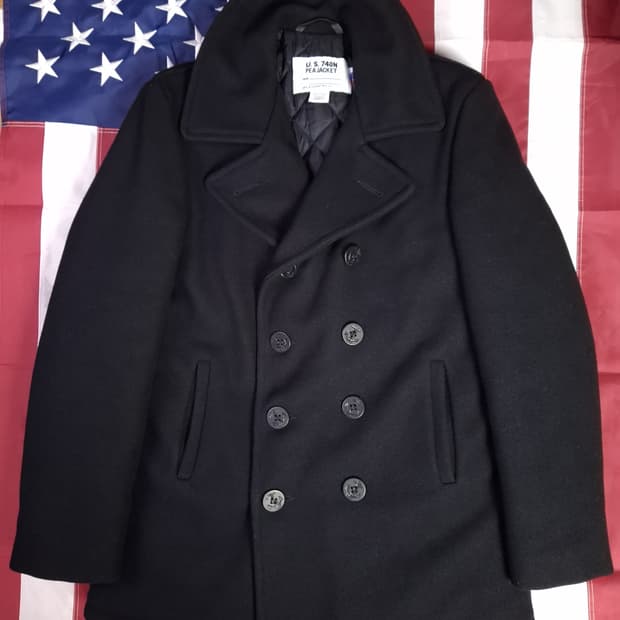 새제품 오리지날 신형 미국제조 미해군 TYPE 쇼트사 울 싱글 피코트