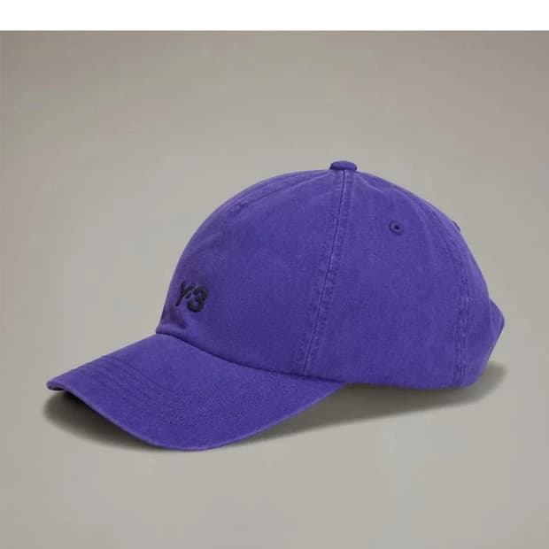 Y-3 요지 야마모토 클래식 아빠 야구모자 퍼플 로고 모자