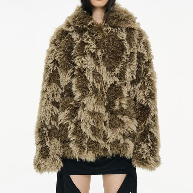 세릭 퍼자켓 Mixed Fur Jacket / Brown