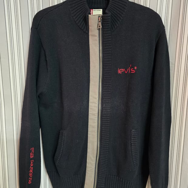 (108) 리바이스 블랙 니트 집업 가디건