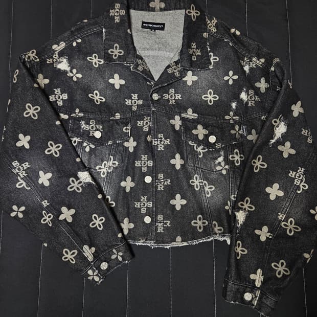 써저리 모노그램 클로버 트러커자켓 블랙 데님 M