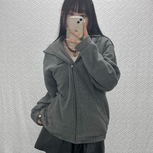 퓨마 캐주얼 빈티지 오버핏 후리스 후드집업 M C09144