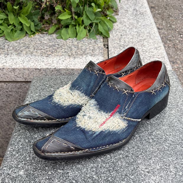 빈티지 데님 스퀘어토 드레스 슈즈