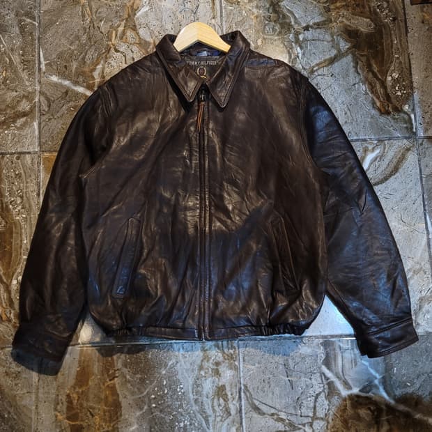 90's~ 타미힐피거 오리지날 양가죽 봄버자켓 
