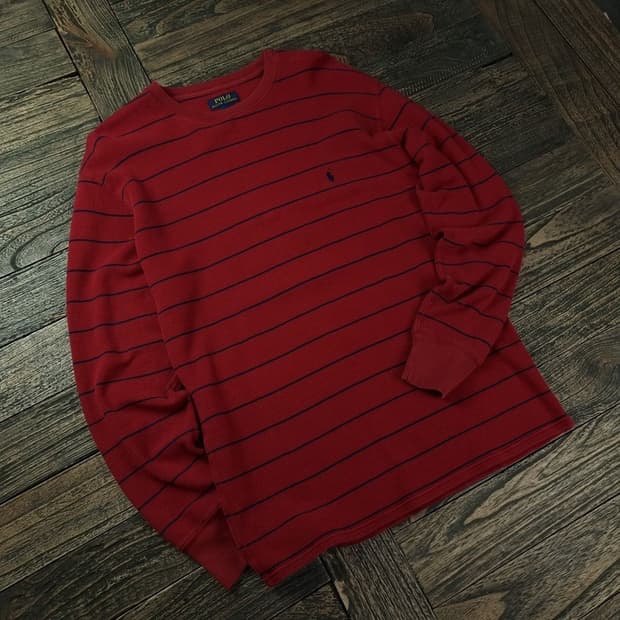 [폴로 랄프로렌] 포니 로고 자수 스트라이프 롱슬리브 긴팔티 M18244