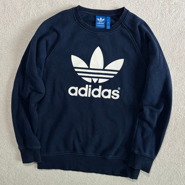 아디다스 파이어버드 네이비 빅 로고 맨투맨