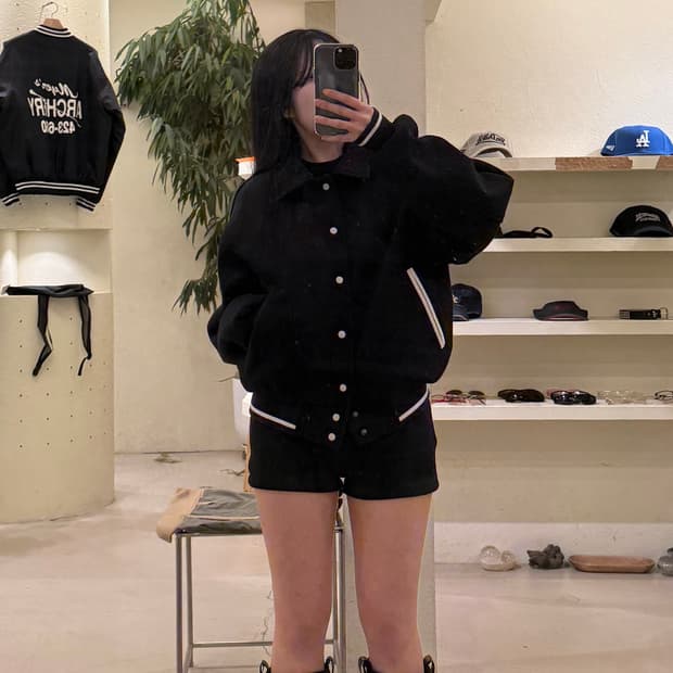 유니폼 브릿지 모직 미니멀 바시티 자켓 U265