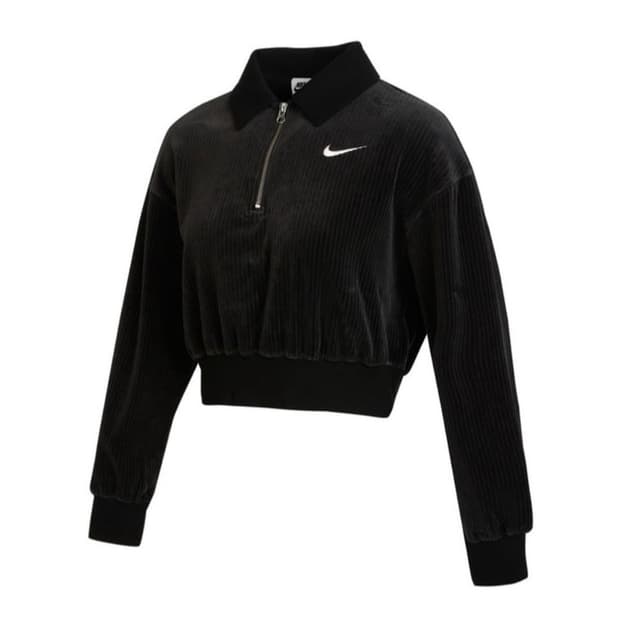 나이키 스포츠웨어 여성 벨루어 크롭 쿼터집 탑