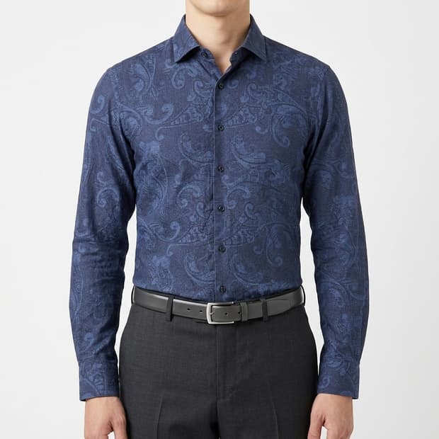 갤럭시 수젤로 알비니 린넨 페이즐리 셔츠 95