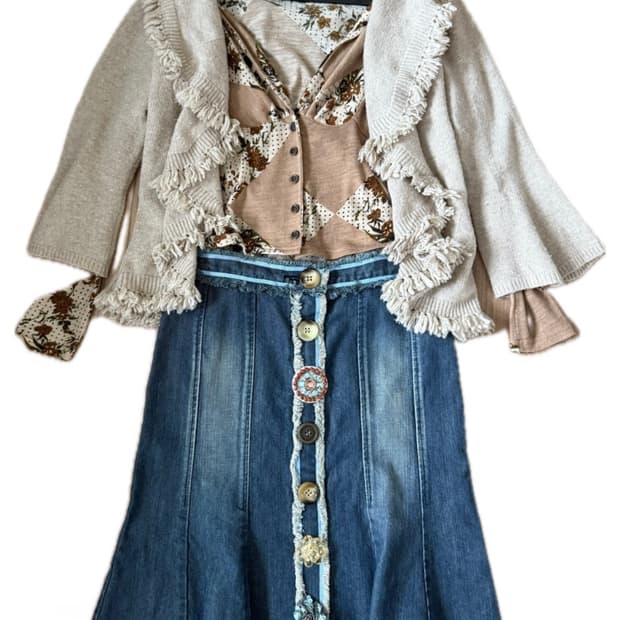 빈티지 히피 모리걸 코디 세트