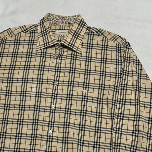 2XL 버버리 슬림핏 노바체크 셔츠