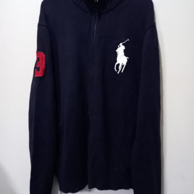 폴로 POLO  랄프로렌 네이비 니트 집업 110/XXL