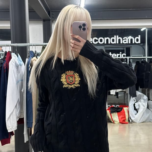 폴로 랄프로렌 크레스트 케이블 니트 스웨터