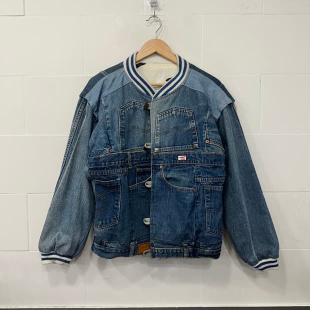 리워크 패치 데님 자켓