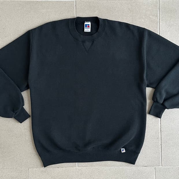 90s 빈티지 러셀 스웻셔츠 블랙 L USA