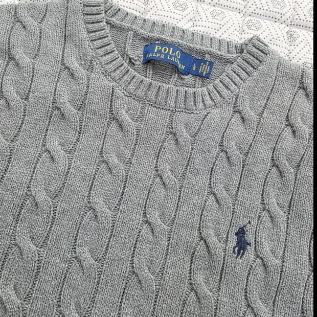 폴로 랄프로렌 케이블 니트 그레이 100