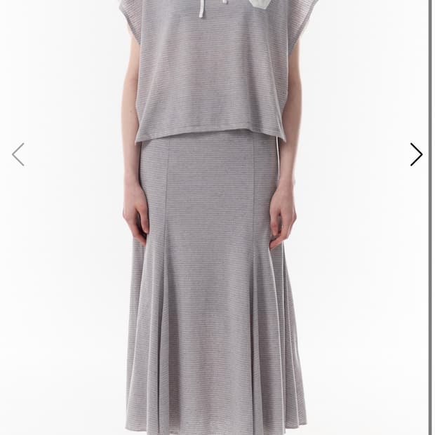 pahisum STIRPE MERMAID SKIRT_LIGHT GRAY