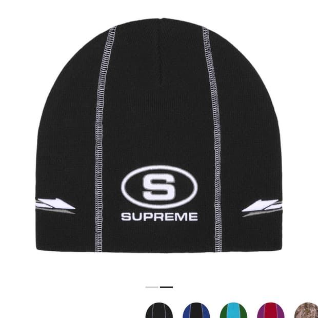 새상품 슈프림 레이싱 패널 비니 블랙